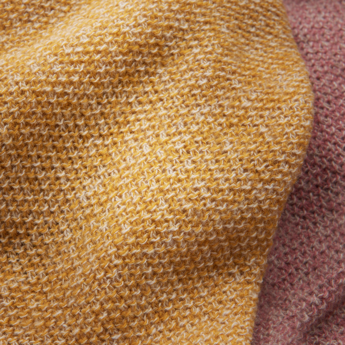 WOL wool blankets in amber and dusty rose